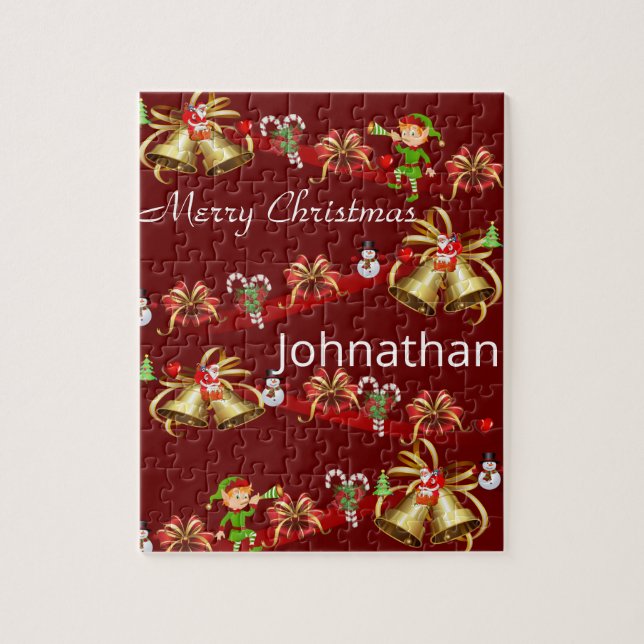 Puzzle Navidades desconcertan a Santa Elf Snowman (Vertical)