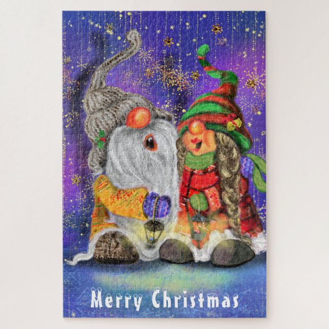 Puzzle Navidades desconcertan regalo con la familia de lo (Vertical)