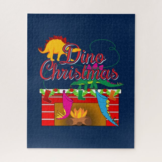 Puzzle Navidades Dino - Valores de dinosaurios (Vertical)