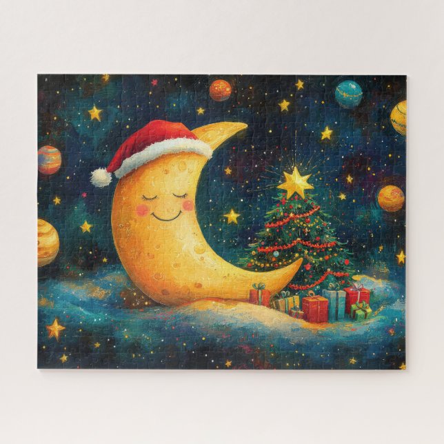 Puzzle Navidades divertidos celebran la galaxia lunar (Horizontal)