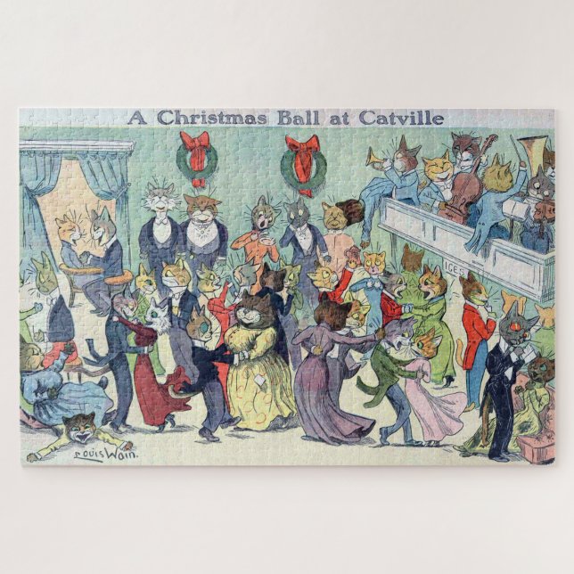 Puzzle Navidades en Catville, Louis Wain (Horizontal)