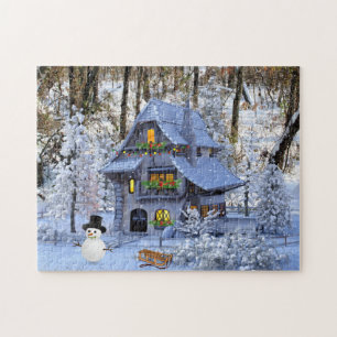 Puzzle Navidades en el campo en la nieve