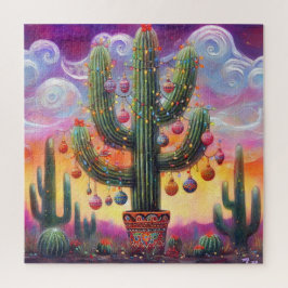 Puzzle Navidades en el desierto Saguaro Cactus al suroest