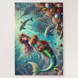 Puzzle Navidades en festividad de sirena marina