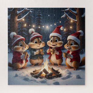 Puzzle Navidades escuetos gritan en torno a una fogata