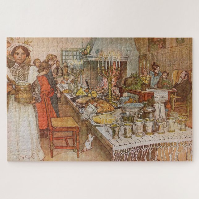 Puzzle Navidades Eve Julaftonen por Carl Larsson (Horizontal)