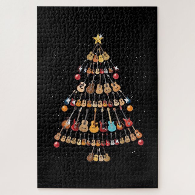 Puzzle Navidades felices|Árbol de navidad de Ukulele Inst (Vertical)