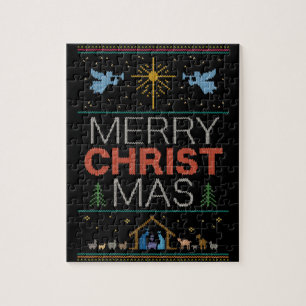 Puzzle Navidades feos susurran a Feliz Cristo Mas Religio