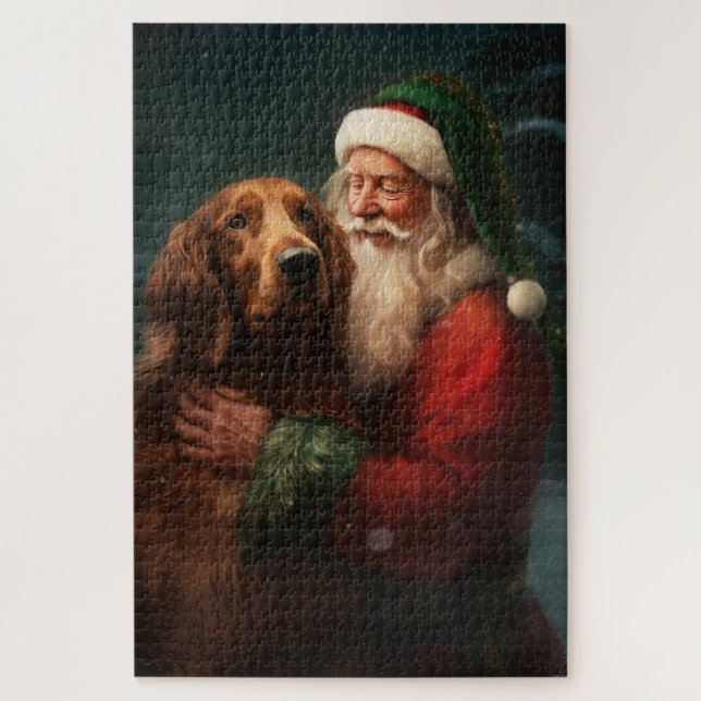 Puzzle Navidades festivos de la Red Setter Santa Claus de (Vertical)
