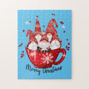 Puzzle Navidades festivos gnomos de vacaciones