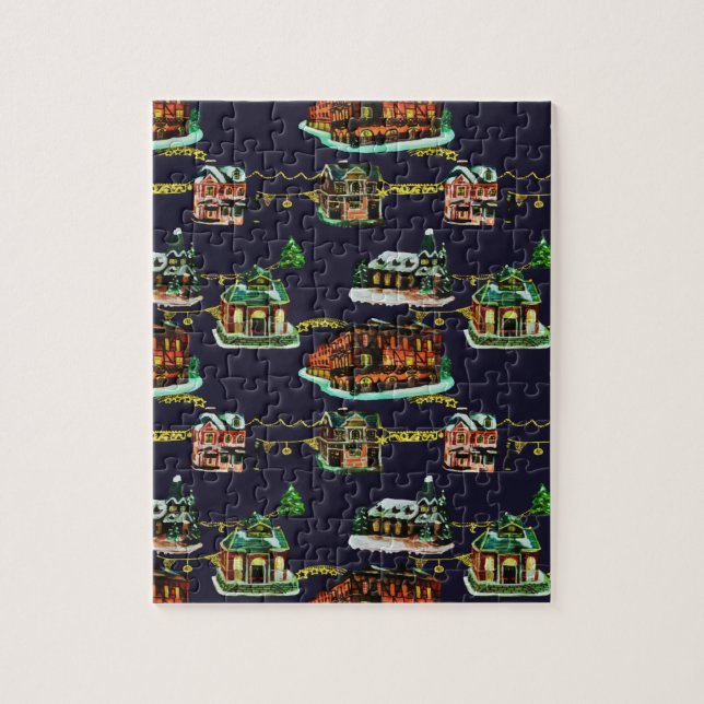 Puzzle Navidades festivos iluminan árbol de la casa de pu (Vertical)