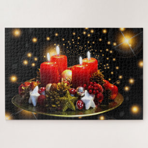 Puzzle Navidades festivos modernos Moda de velas navideña
