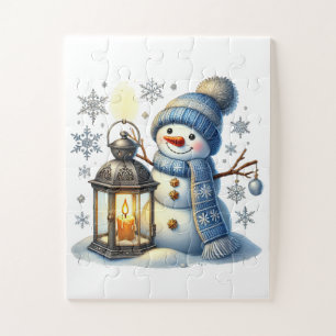 Puzzle Navidades festivos Vacaciones muñeco de nieve gran