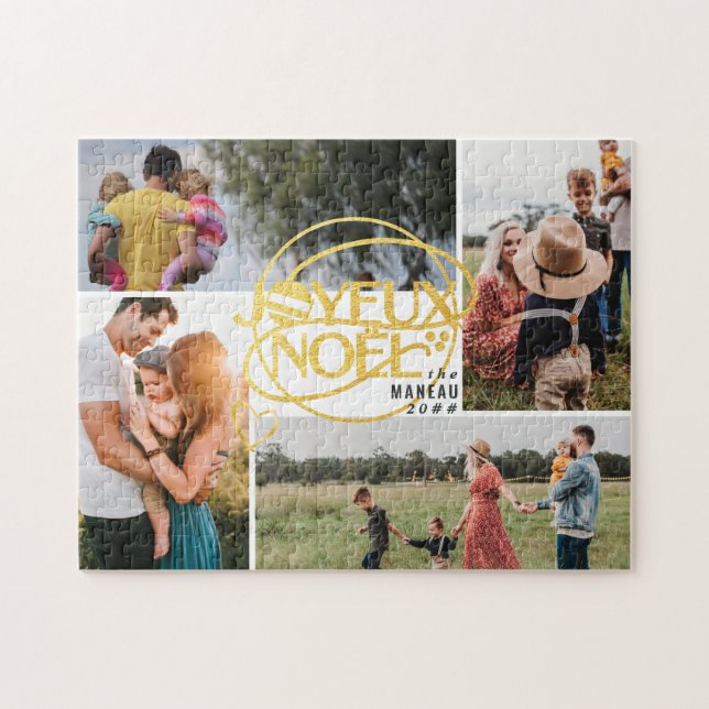 Puzzle Navidades franceses Joyeux Noel Cuatro Collages de (Horizontal)