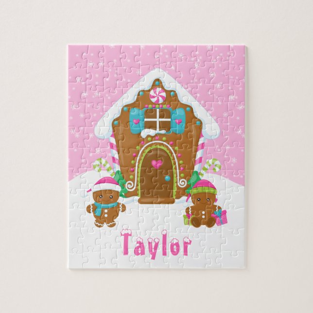 Puzzle Navidades Gingerbread House Bright Pink (Vertical)