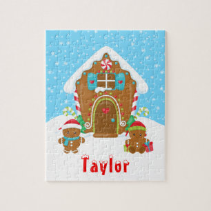 Puzzle Navidades Gingerbread House Red and Blue