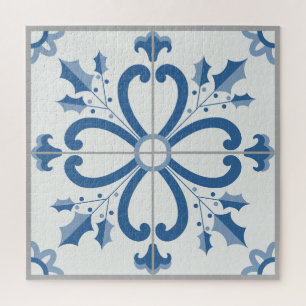 Puzzle Navidades hojas y pétalos de flores