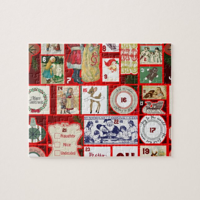 Puzzle Navidades ilustraciones Vintage Holiday Fun (Horizontal)