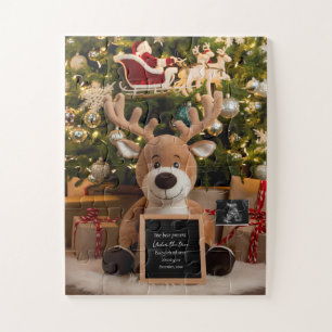 Puzzle Navidades Invitación de embarazo reno lindo