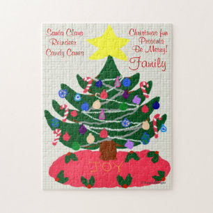 Puzzle Navidades JOY Tree Yellow Star Holiday