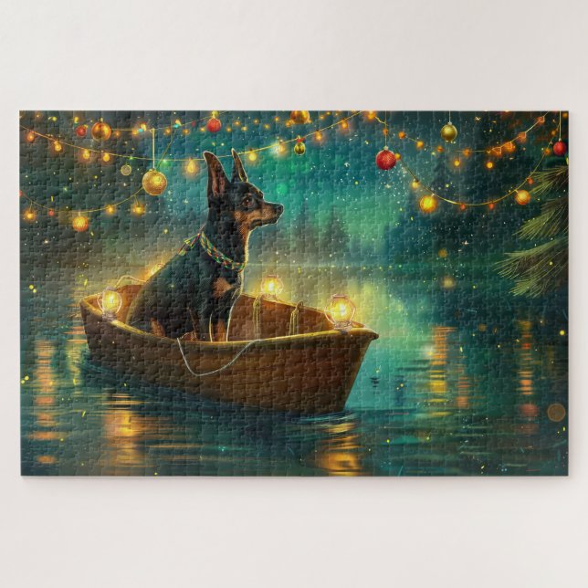Puzzle Navidades Kelpie australianos disfrutan del viaje  (Horizontal)