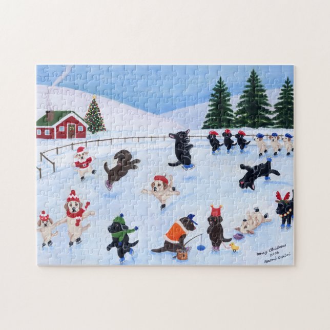 Puzzle Navidades Labrador Fun Painting (Horizontal)