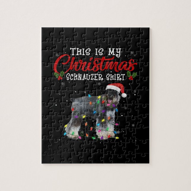 Puzzle Navidades Lover Schnauzer Dog Dad Mom Grys (Vertical)