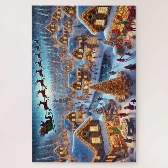 Puzzle Navidades mágicos en el pueblo de invierno de los  (Vertical)