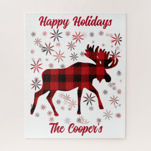 Puzzle Navidades Moose clásicos de las planchas rojas cop