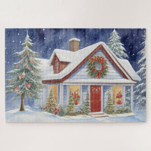 Puzzle Navidades nevados pintan agua de invierno