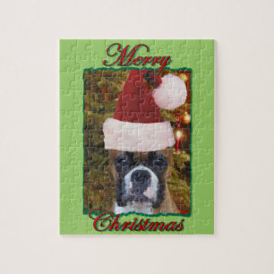 Puzzle Navidades perro boxeador