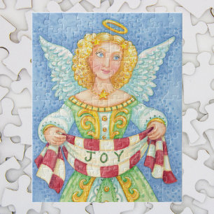Puzzle Navidades Personalizados cortos Angel Halo con ban