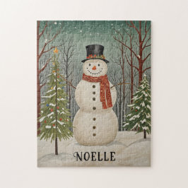 Puzzle Navidades personalizados de la escena nevada de Fr