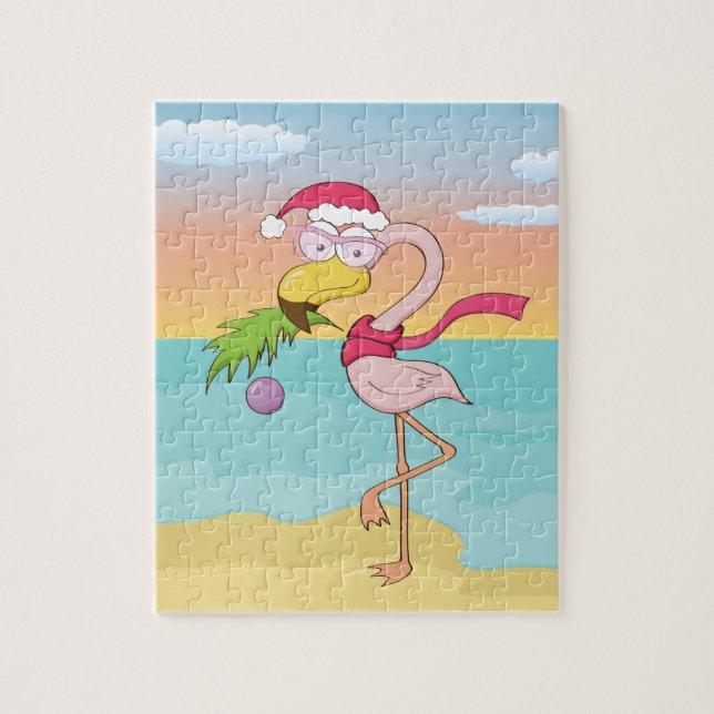 Puzzle Navidades personalizados en la playa (Vertical)