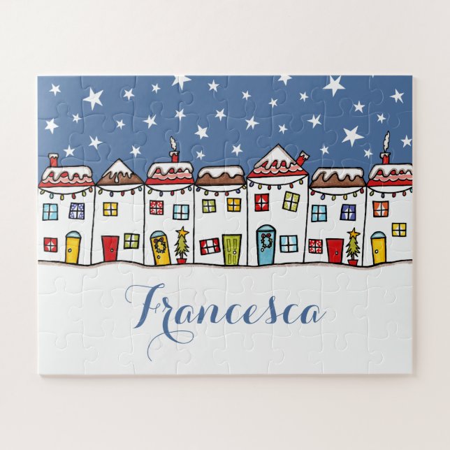 Puzzle Navidades personalizados Escena de Nieve Rompecabe (Horizontal)