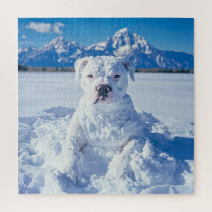 Puzzle Navidades Pitbull Dog Snowman