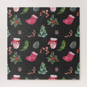 Puzzle Navidades Reindeer: Patrón de color de agua sin fo