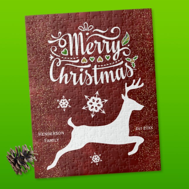 Puzzle Navidades renos en Borgoña (Subido por el creador)