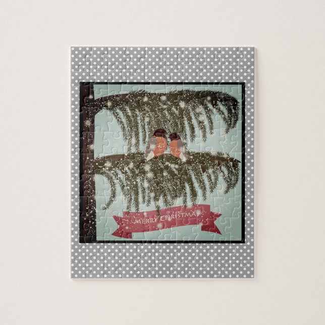 Puzzle Navidades , Retro , Bullfinches (Vertical)