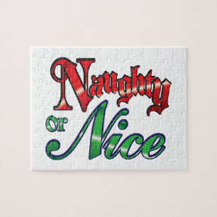Puzzle Navidades retro, letras rojas traviesas o bellas