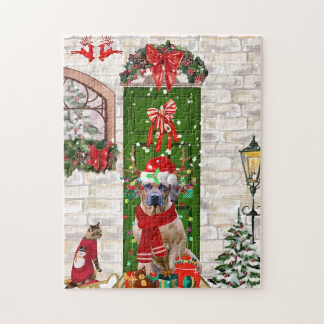 Puzzle Navidades Ridgeback Perro Rhodes (Vertical)