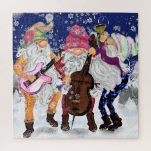 Puzzle Navidades rompe con banda de música Gnomes Happy
