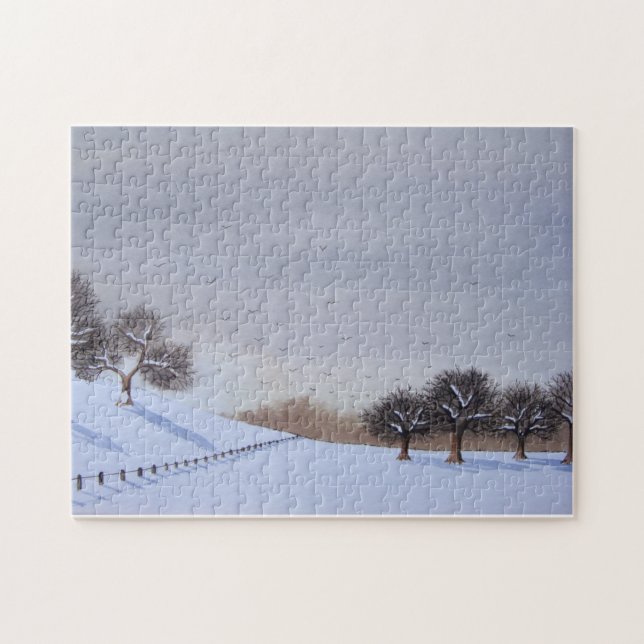 Puzzle Navidades rurales paisaje de nieve jigsaw (Horizontal)