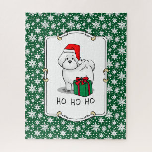 Puzzle Navidades Santa Bichon Frise Dog Cute