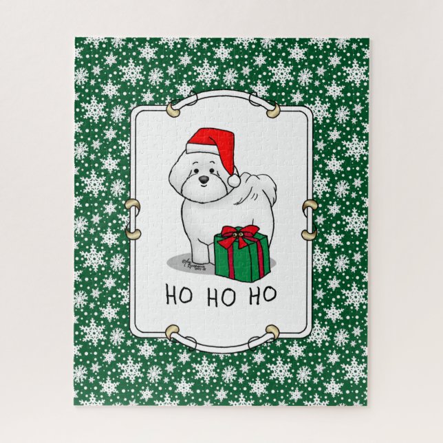 Puzzle Navidades Santa Bichon Frise Dog Cute (Vertical)