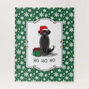 Puzzle Navidades Santa Black Labrador Retriever Cute