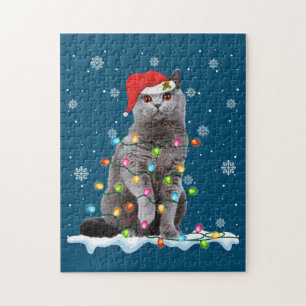 Puzzle Navidades Santa Cat British Shorthair Cat Lover