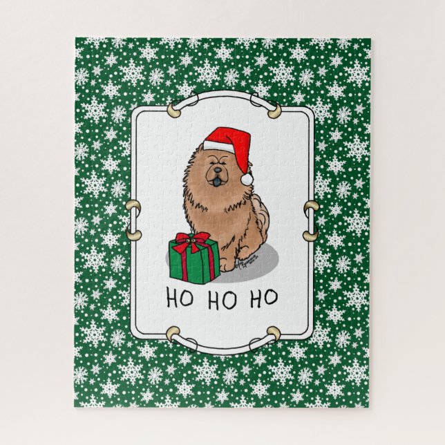 Puzzle Navidades Santa Chow Chow Dog (canela) Cute (Vertical)
