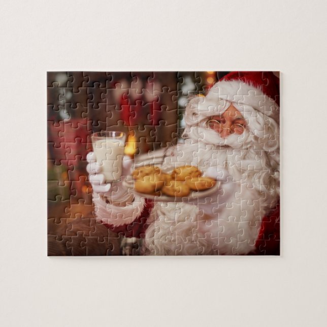 Puzzle Navidades Santa Claus con refrigerios (Horizontal)