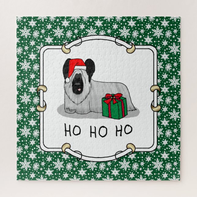 Puzzle Navidades Santa Claus Gorra Skye Terrier (plata) (Vertical)